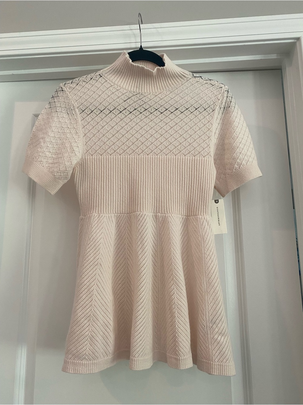 Anthropologie blush peach Textured Knit top